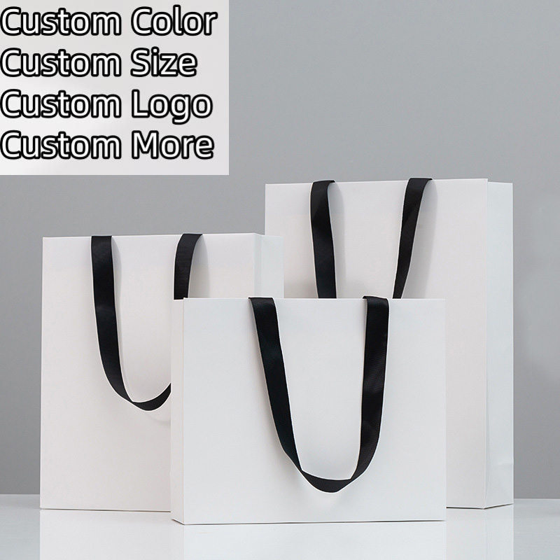 Custom Luxury Gold Foil Matte Embossed Laminated Paper Bag Logo Large ...